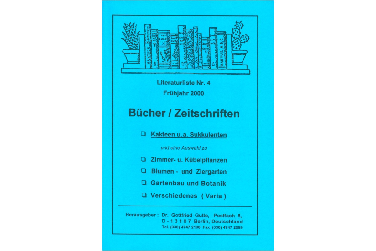 Gottfried Gutte Literaturliste Nr. 4 - 2000