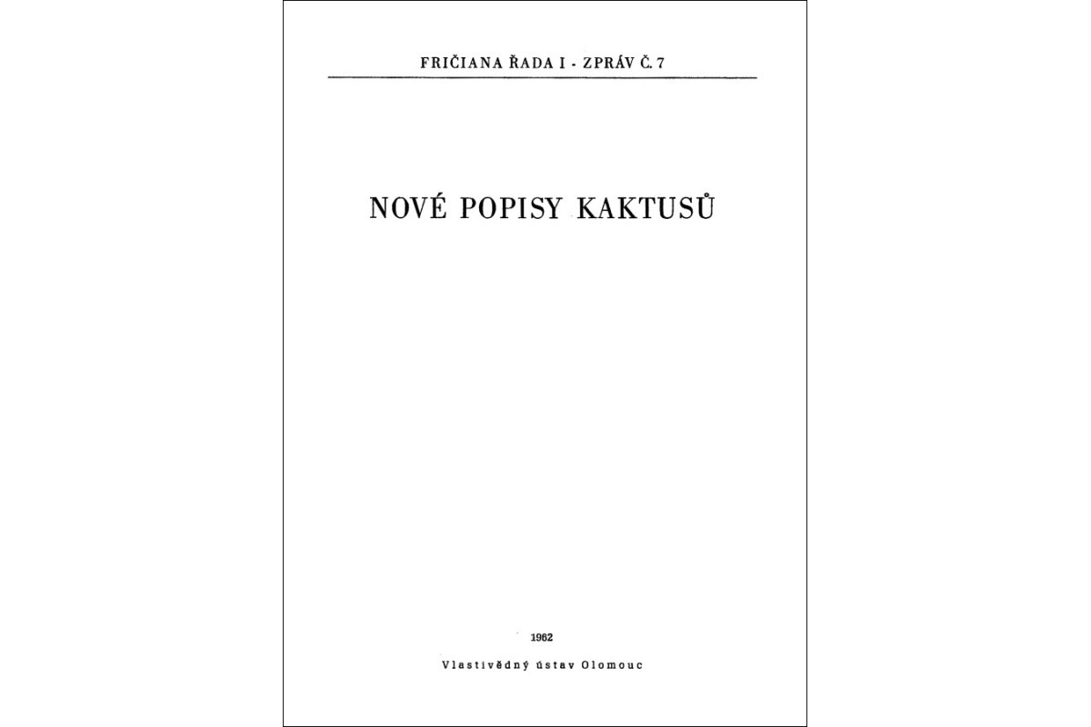 FLEISCHER, PAŽOUT, SCHÜTZ/Nové popisy kaktusů